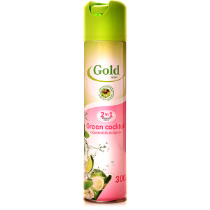 Освежитель воздуха Gold Wind 300 мл. Зеленый Коктейль /12 шт в кор/