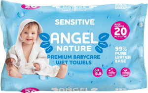 Влажные салфетки   20шт ANGEL голубой  Sensitive /48 шт*кор/ AN-5/AN-7