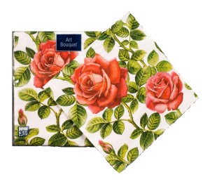 Салфетка 3-сл. 33*33  20л Art Bouquet Английская роза /12пач*кор/37400
