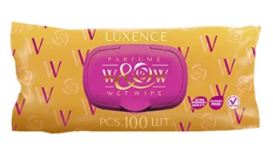 Влажные салфетки  100шт W&W Gold Luxence "Парфюм" /с клапаном/10 шт*кор/WWL-100