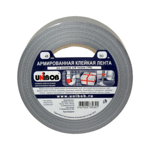 Клейкая лента армированная  48 х 50м  (инд. упак.) /24шт*кор/ UNIBOB  серая К37970